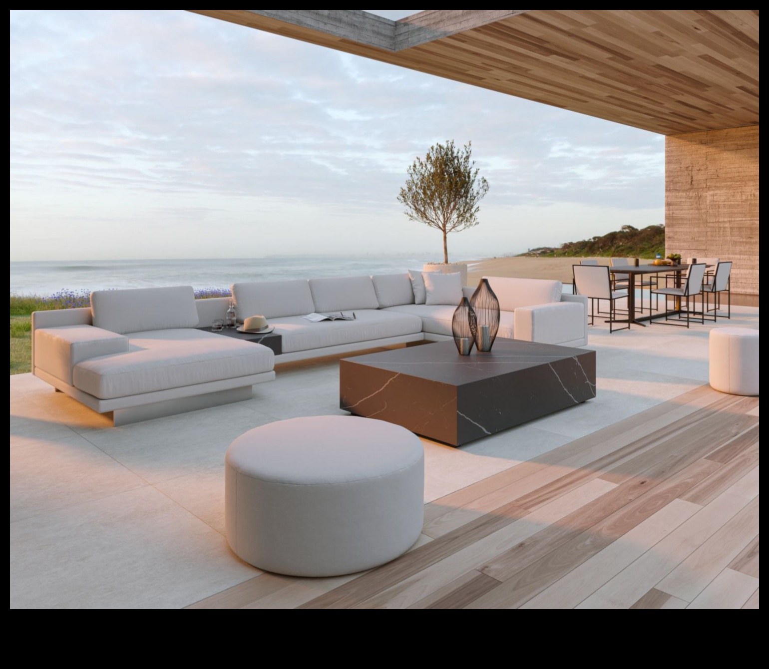 Luksusa āra dzīvesvieta: pārveidojiet savu telpu ar elegantām mēbelēm